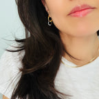 Two Tone Convertible Hoop Earrings in Stainless Steel