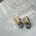 Two Tone Convertible Hoop Earrings in Stainless Steel