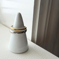 Two Tone Dome Layered Ring in Stainless Steel