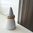 Two Tone Dome Layered Ring in Stainless Steel