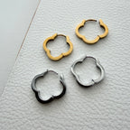 Clover Quatrefoil Hoop Earrings in Stainless Steel