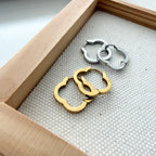 Clover Quatrefoil Hoop Earrings in Stainless Steel