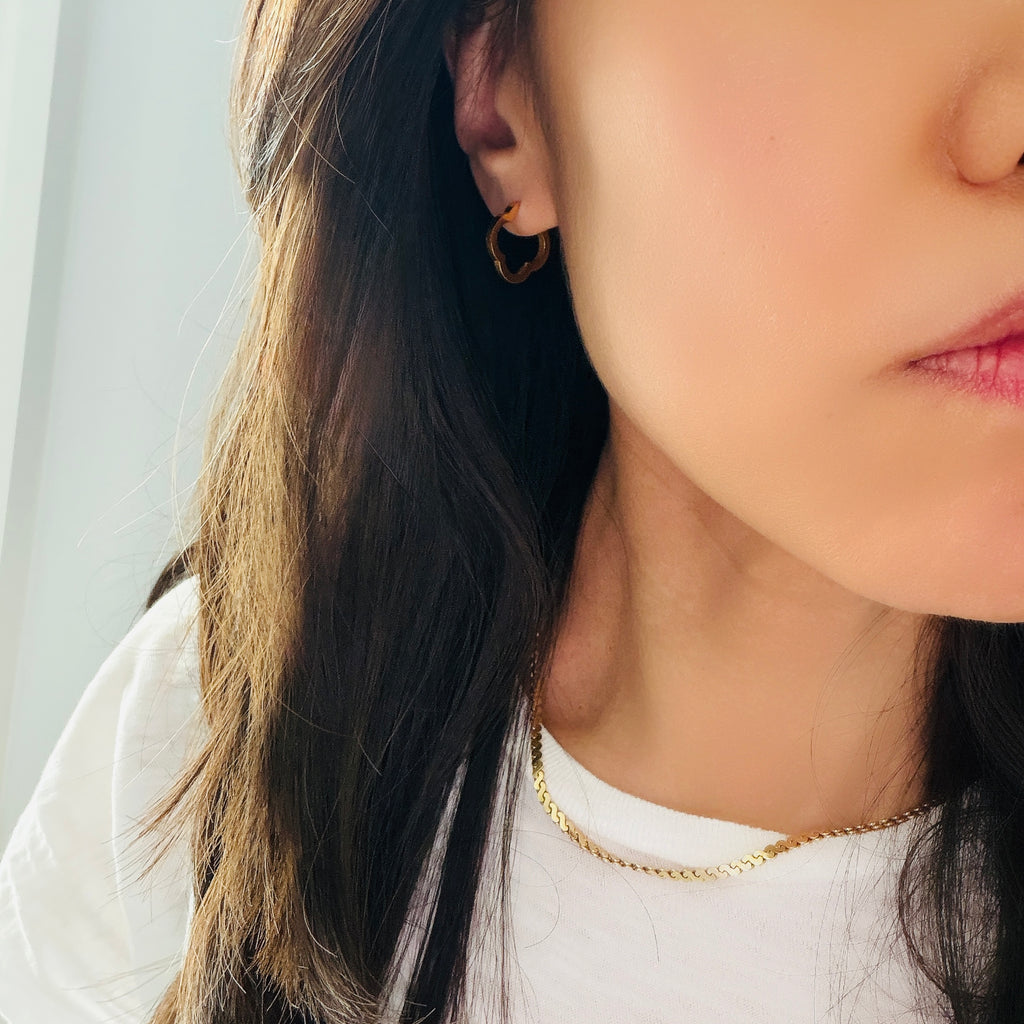 Clover Quatrefoil Hoop Earrings in Stainless Steel