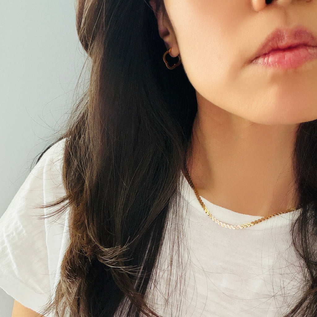 Clover Quatrefoil Hoop Earrings in Stainless Steel