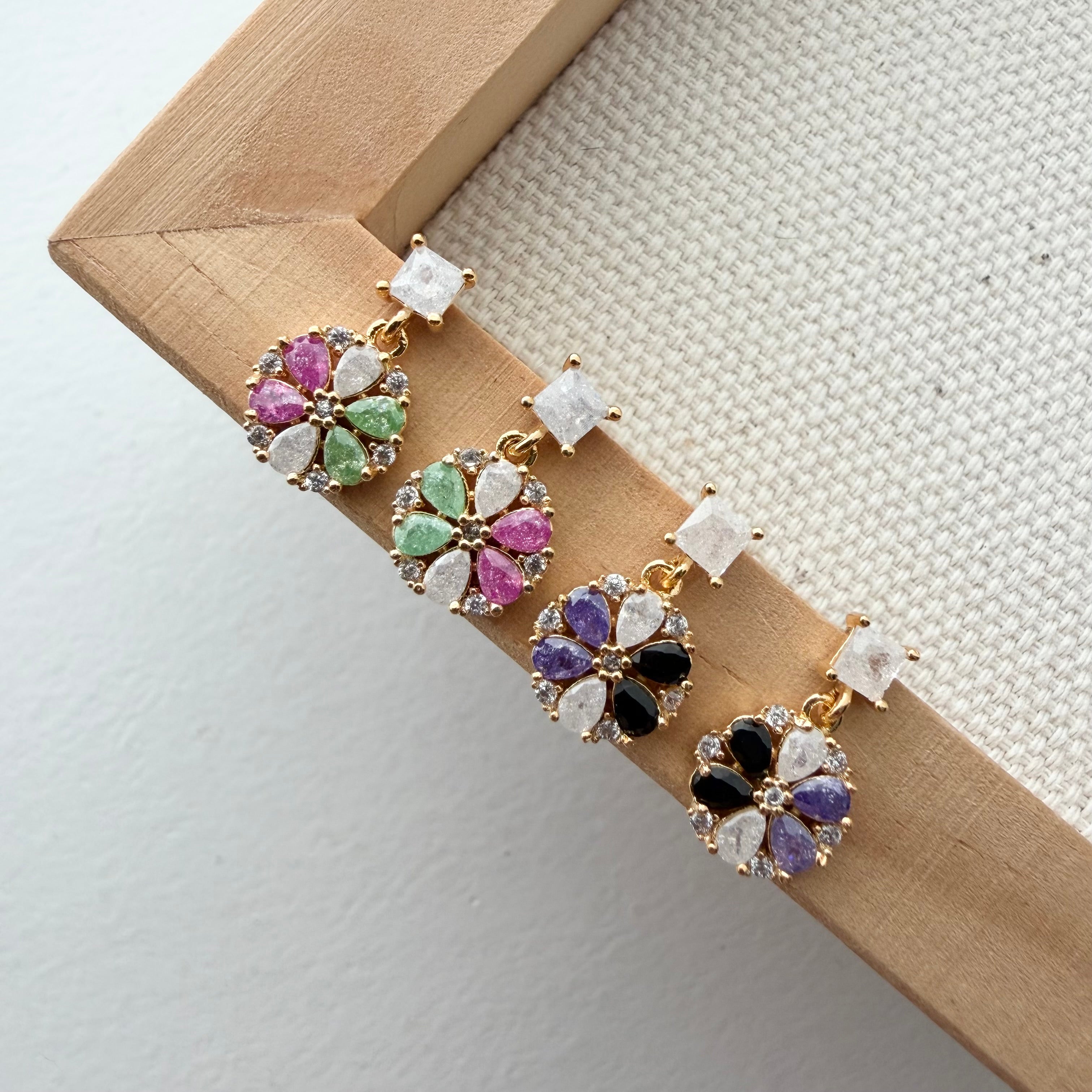 Mini Fleur Ombre Earrings