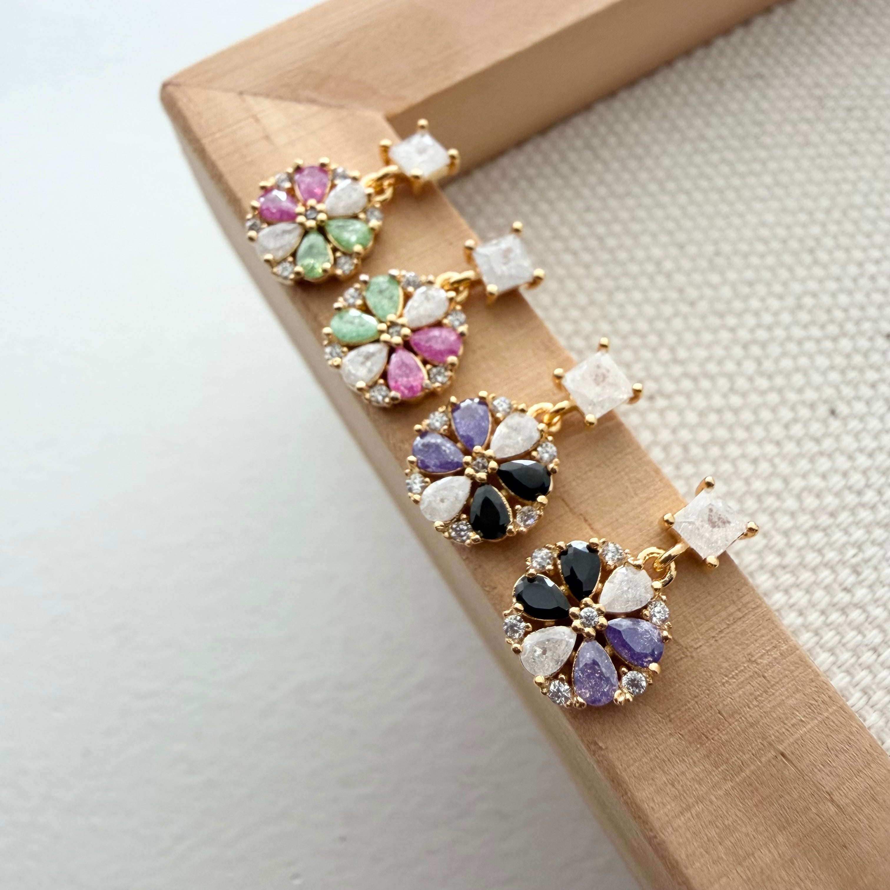 Mini Fleur Ombre Earrings