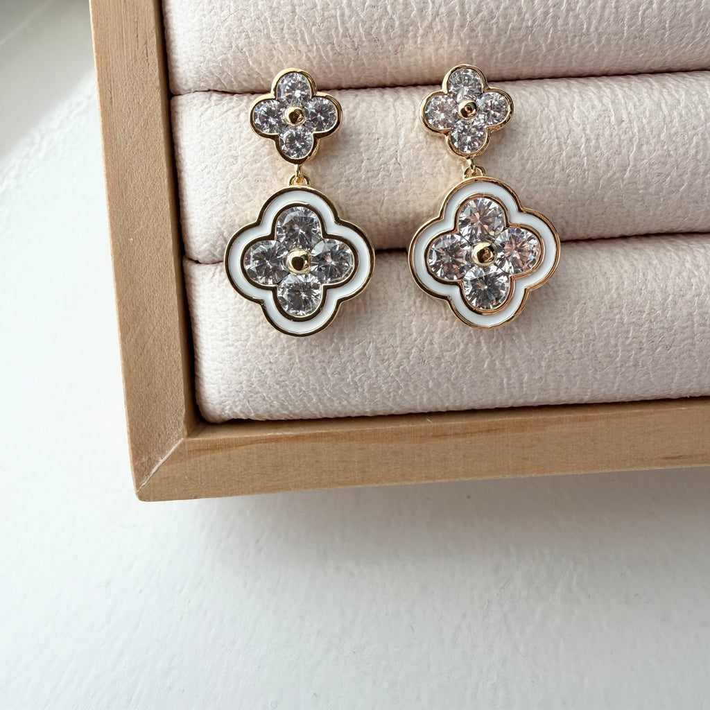 Quatrefoil Duo Enamel Earrings