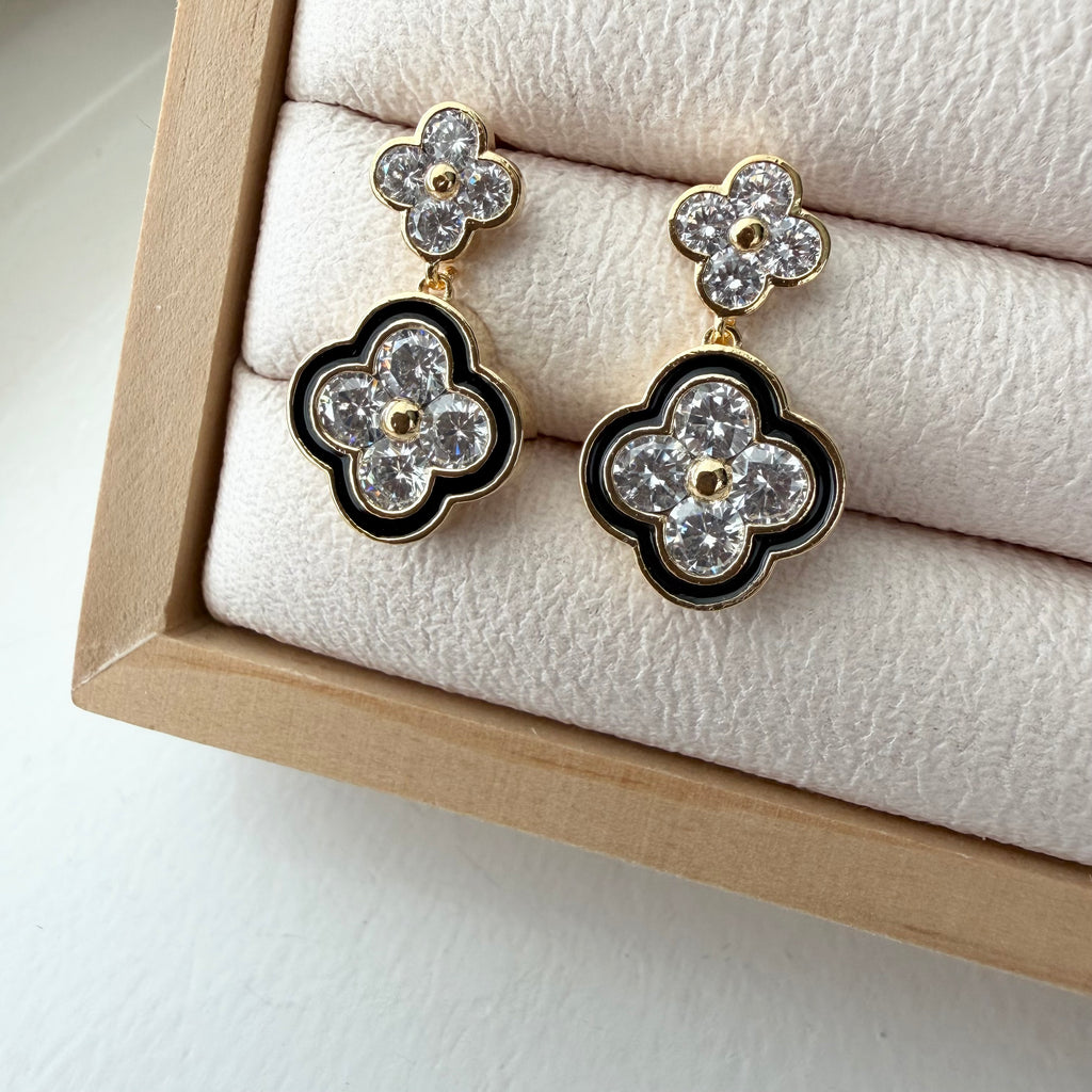 Quatrefoil Duo Enamel Earrings