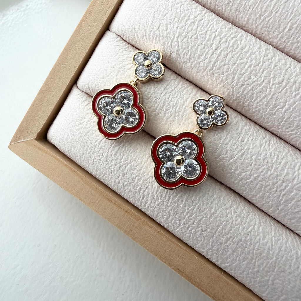 Quatrefoil Duo Enamel Earrings