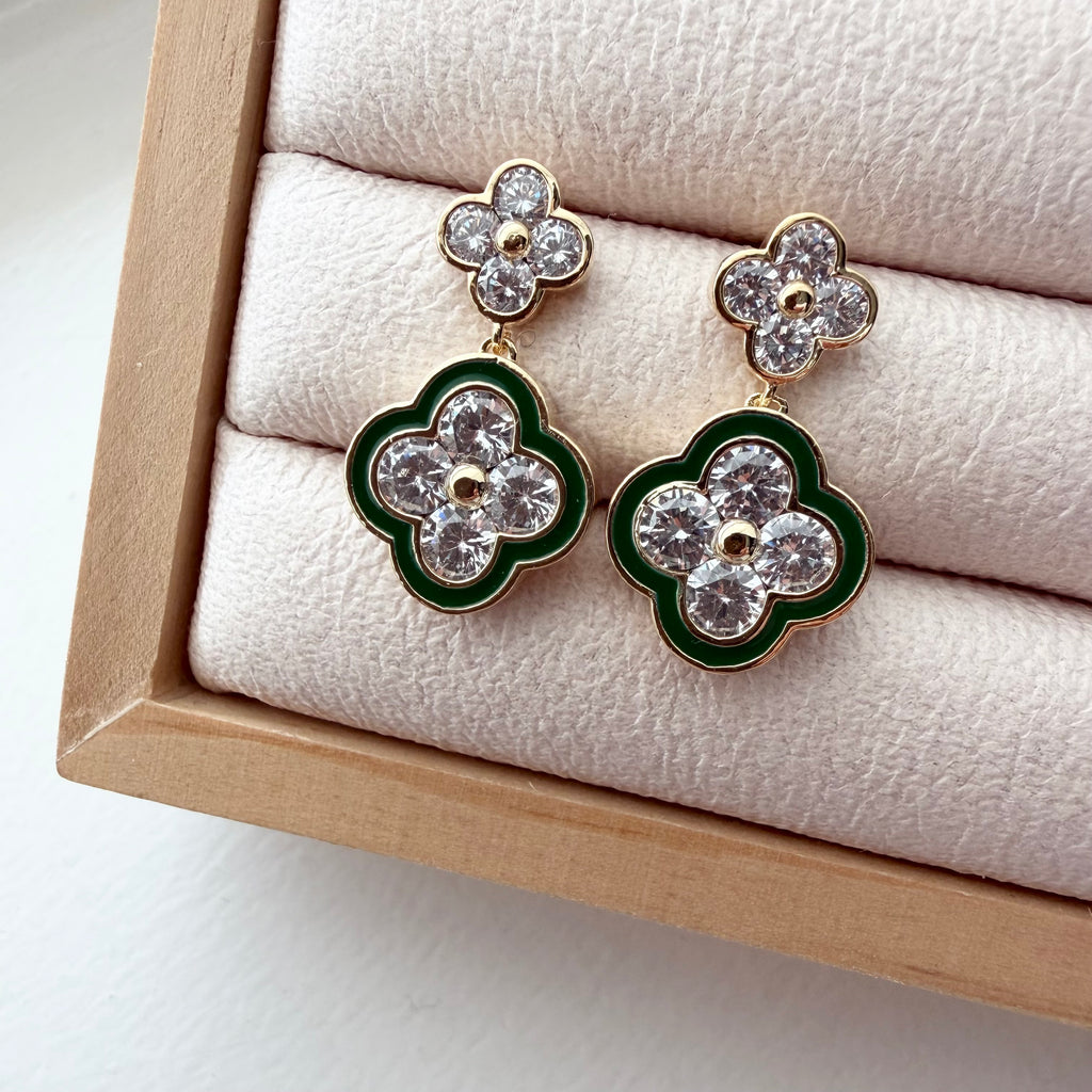 Quatrefoil Duo Enamel Earrings