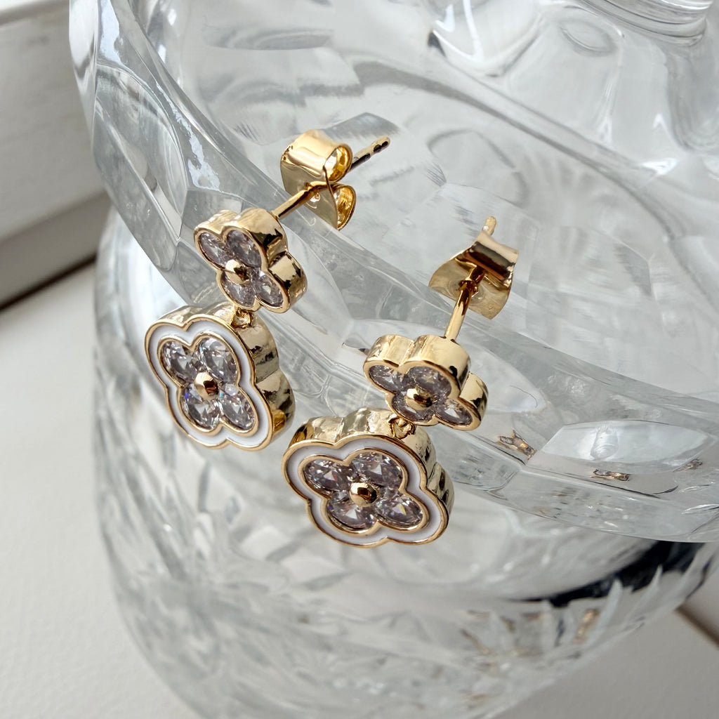 Quatrefoil Duo Enamel Earrings