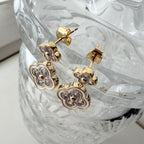 Quatrefoil Duo Enamel Earrings