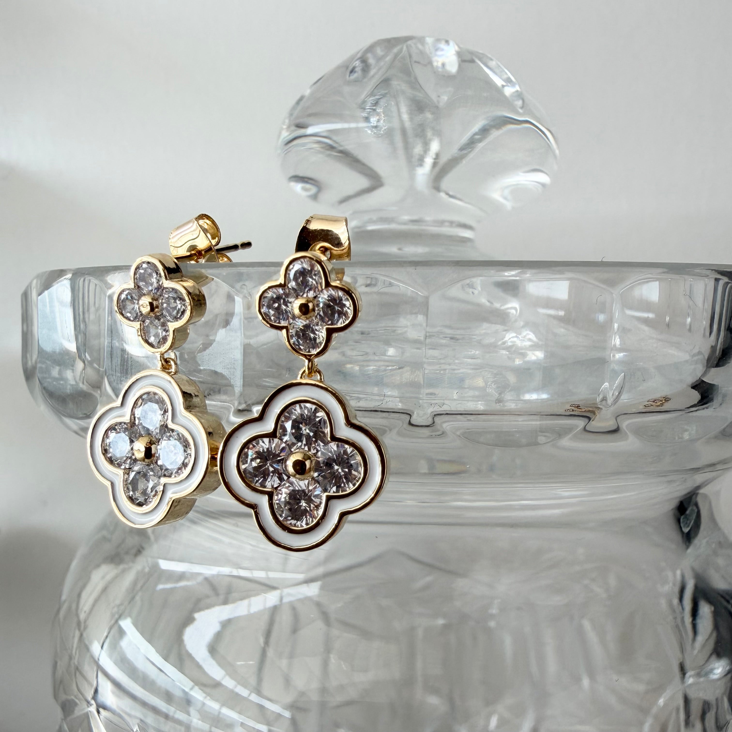 Quatrefoil Duo Enamel Earrings
