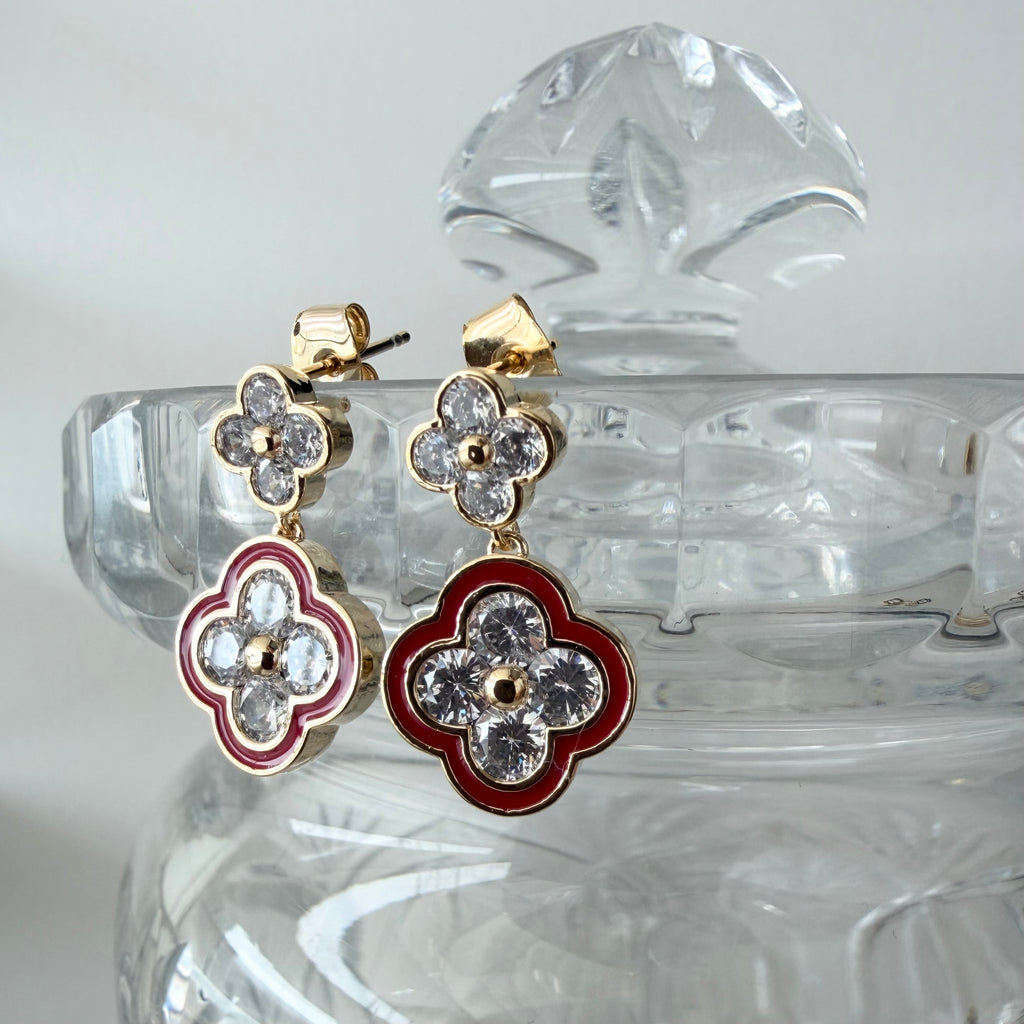 Quatrefoil Duo Enamel Earrings