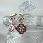 Quatrefoil Duo Enamel Earrings
