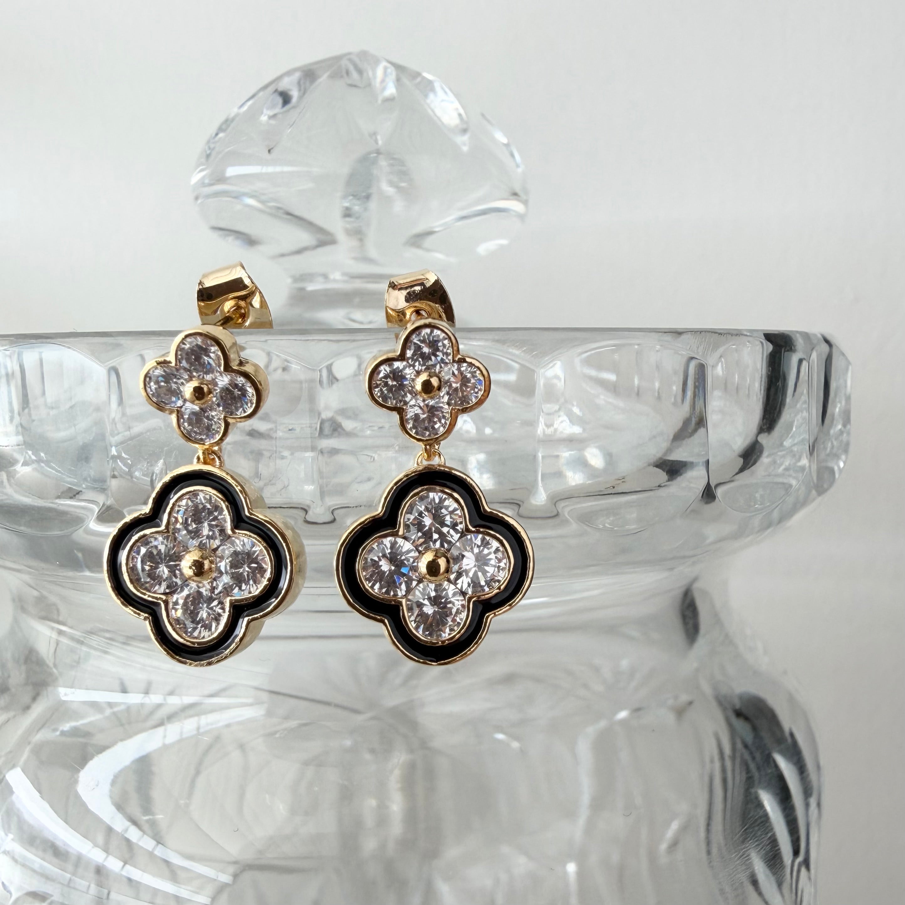 Quatrefoil Duo Enamel Earrings