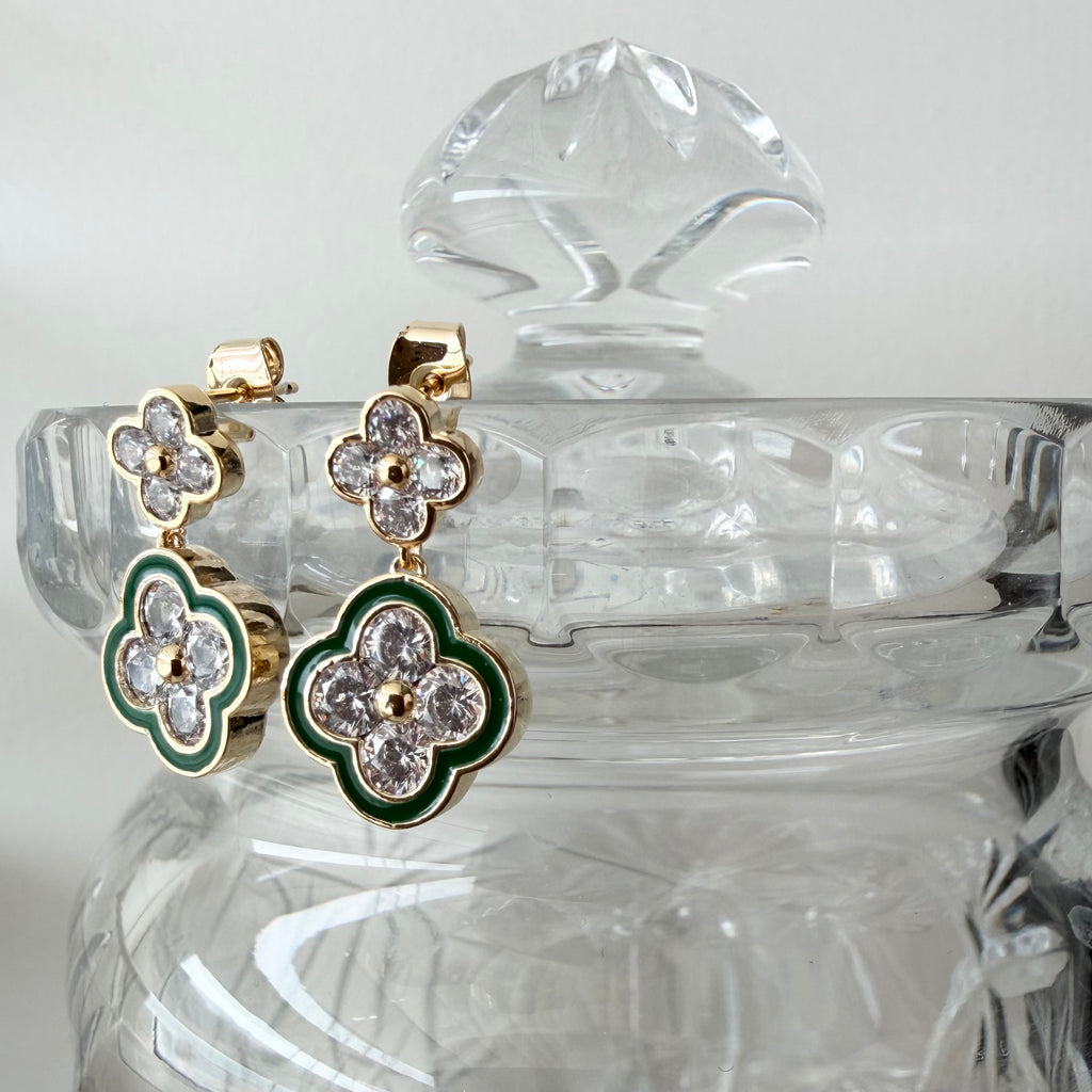 Quatrefoil Duo Enamel Earrings
