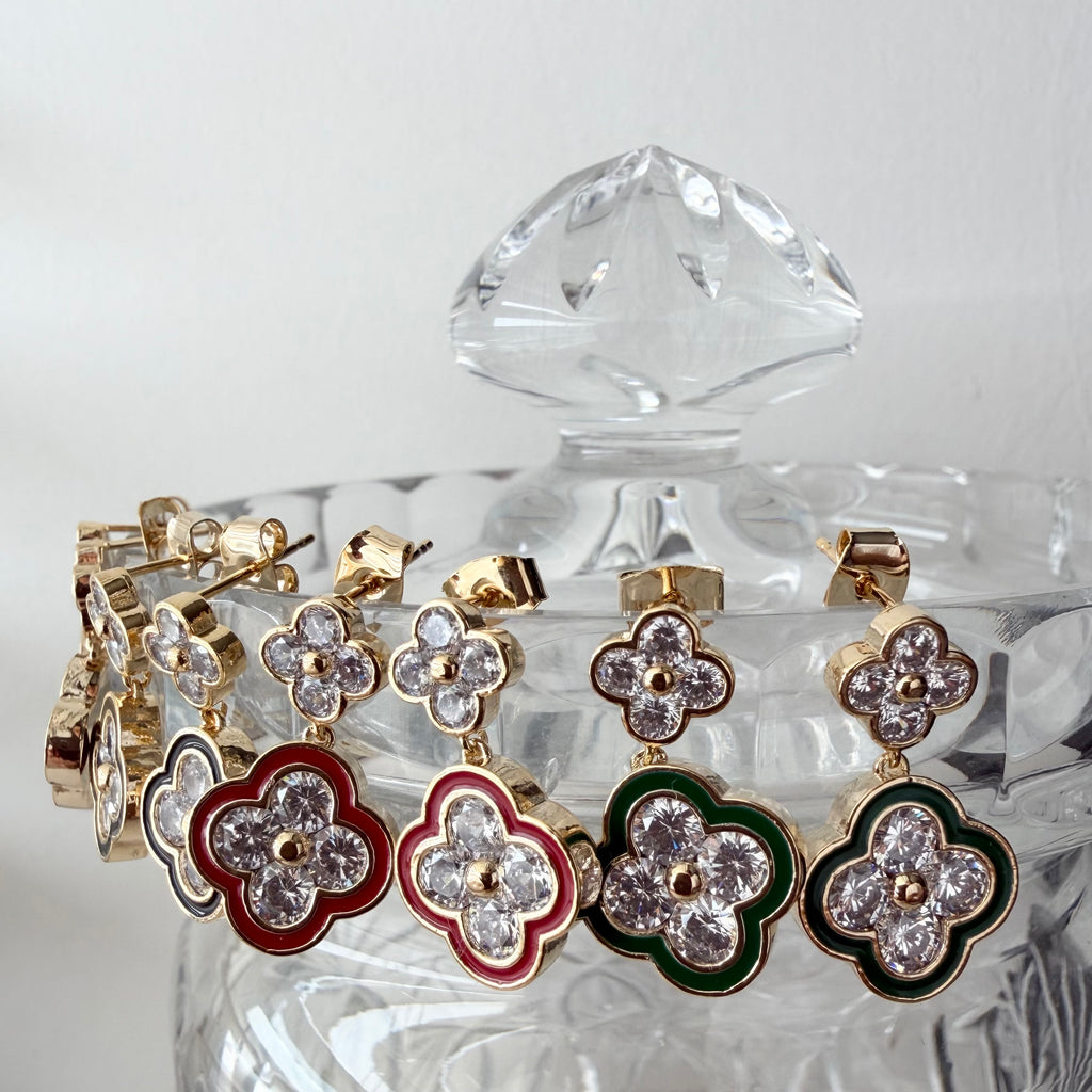 Quatrefoil Duo Enamel Earrings