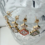 Quatrefoil Duo Enamel Earrings