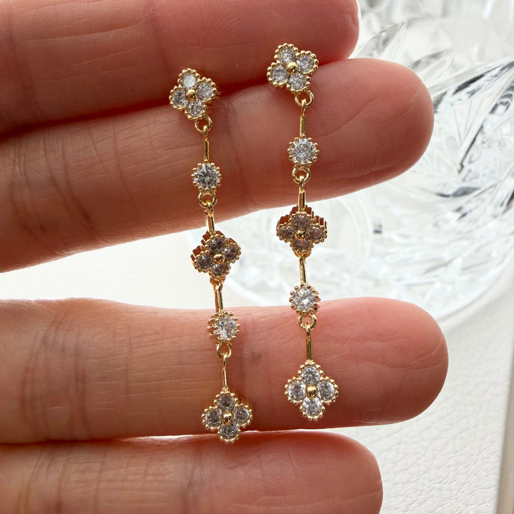 Clover Quatrefoil Linear Earrings