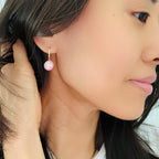Enamel Quatrefoil Huggie Earrings