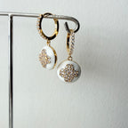 Enamel Quatrefoil Huggie Earrings