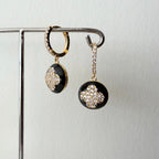 Enamel Quatrefoil Huggie Earrings