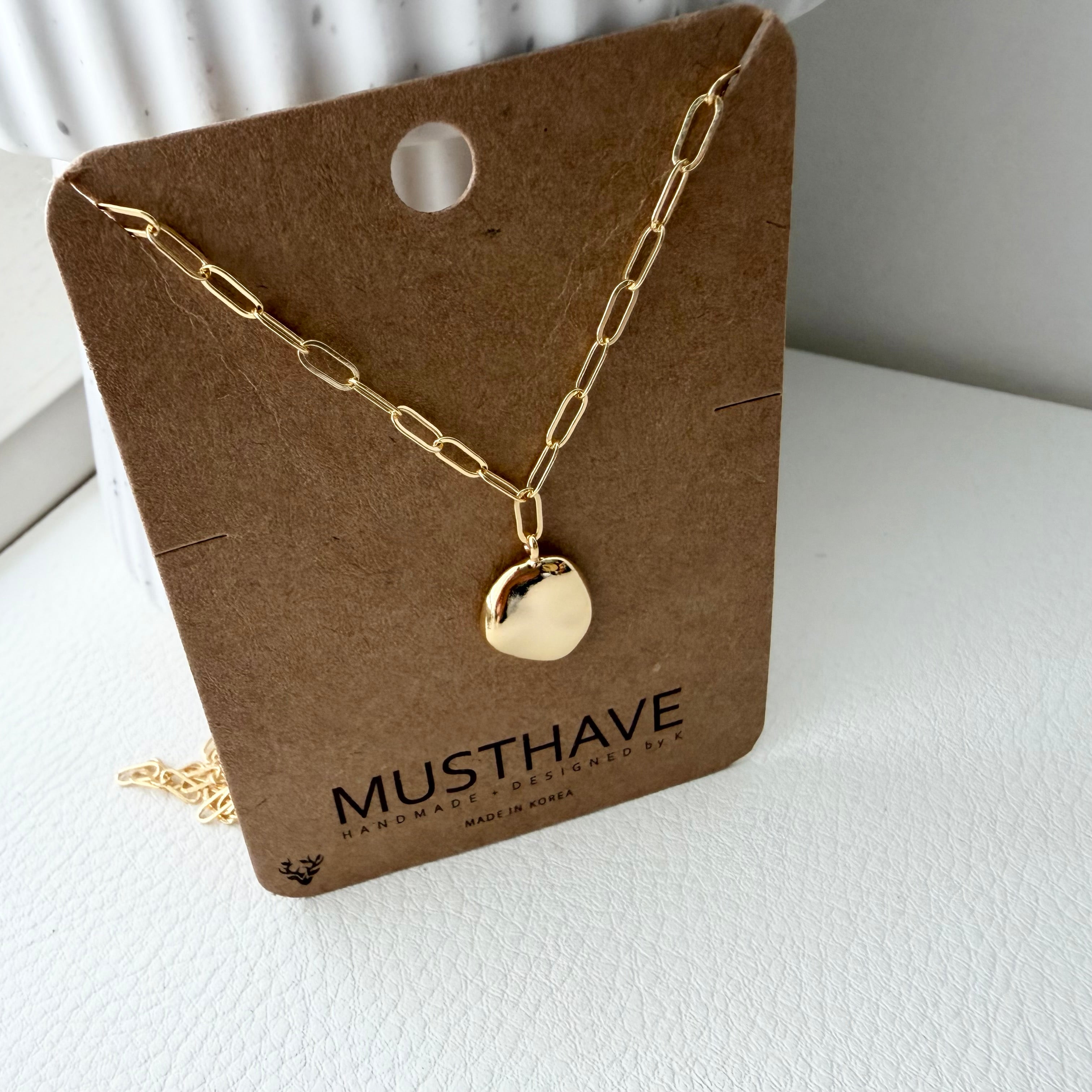 Medallion Paperclip Necklace