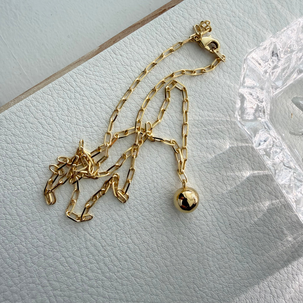 Ball Pendant Paperclip Necklace