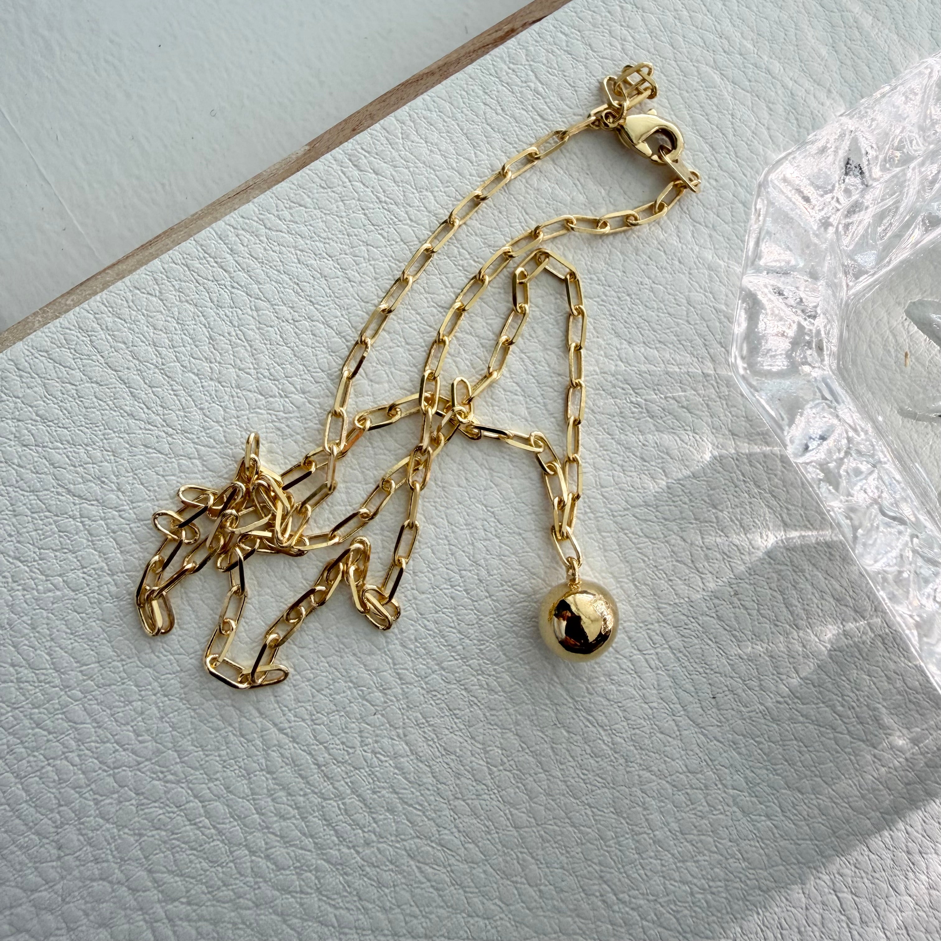 Ball Pendant Paperclip Necklace