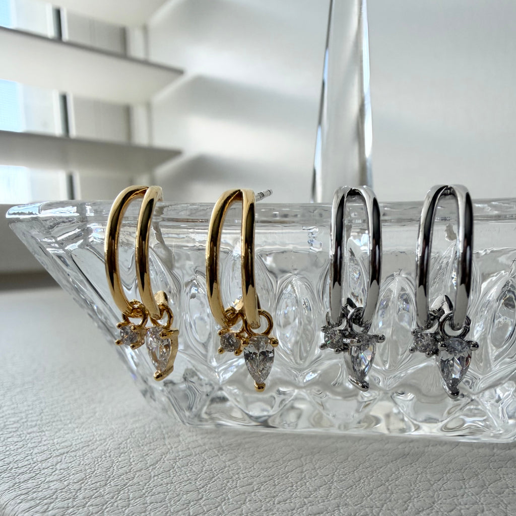 CZ Surge Hoop Earrings