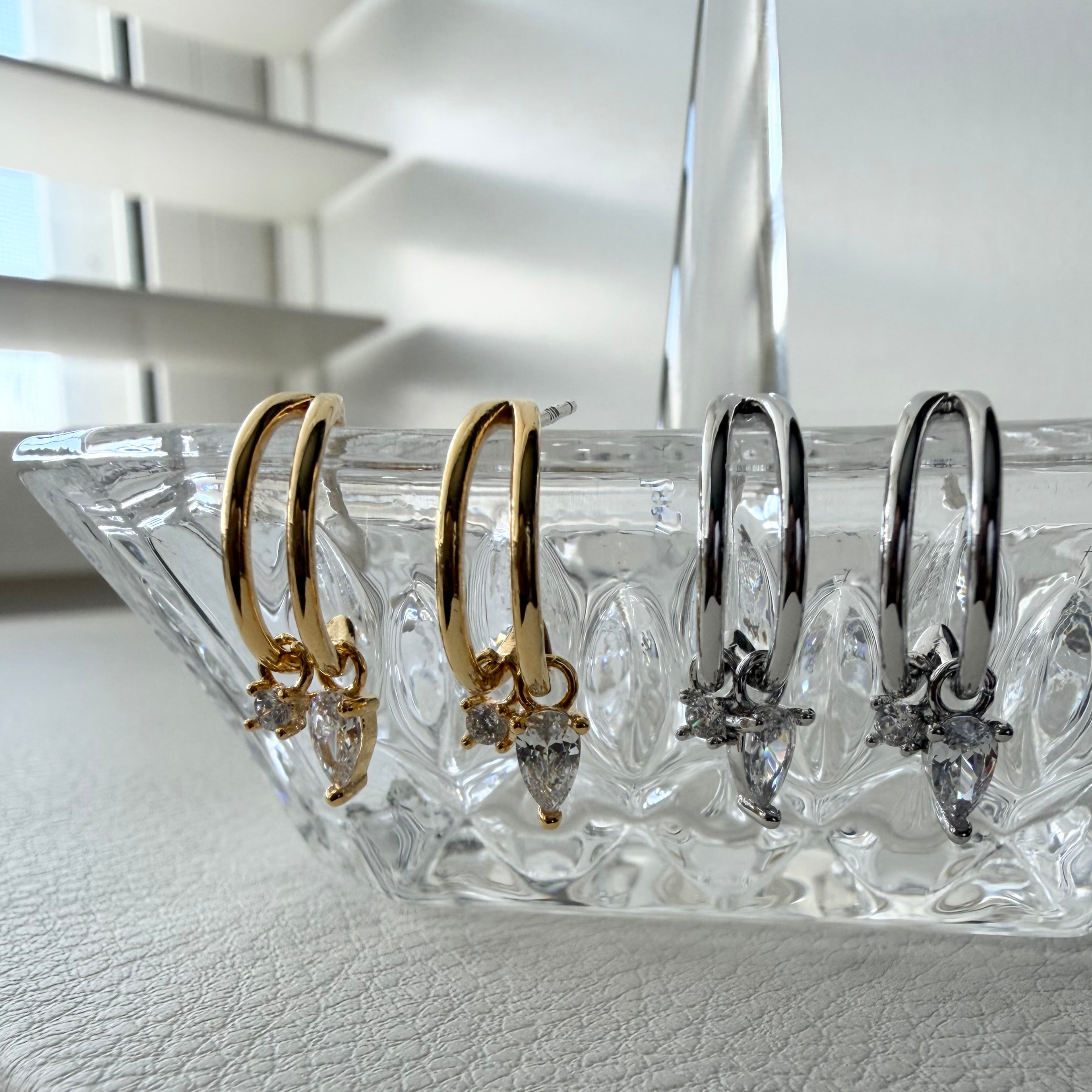 CZ Surge Hoop Earrings