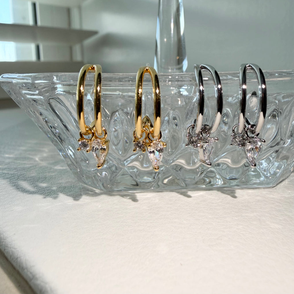 CZ Surge Hoop Earrings