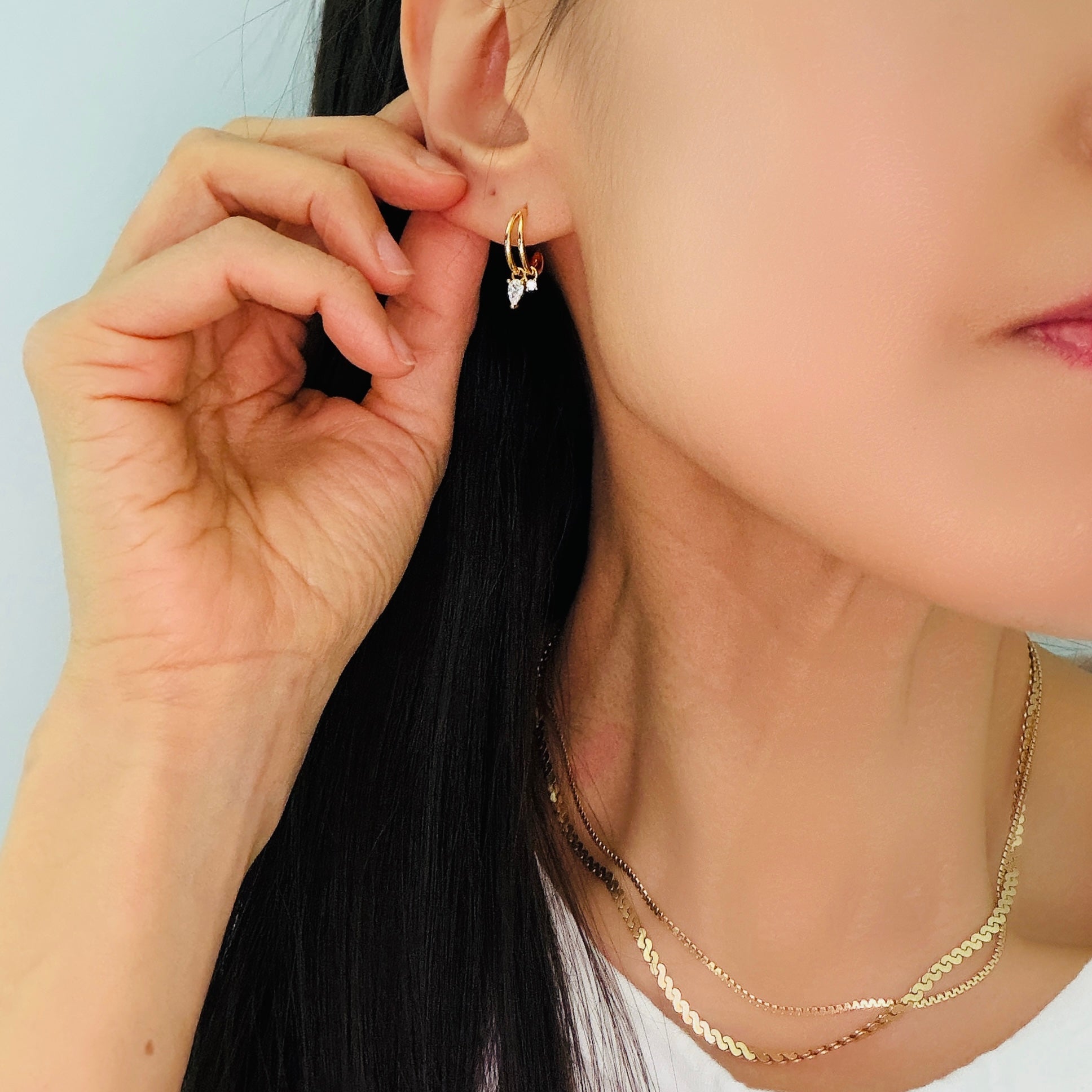 CZ Surge Hoop Earrings