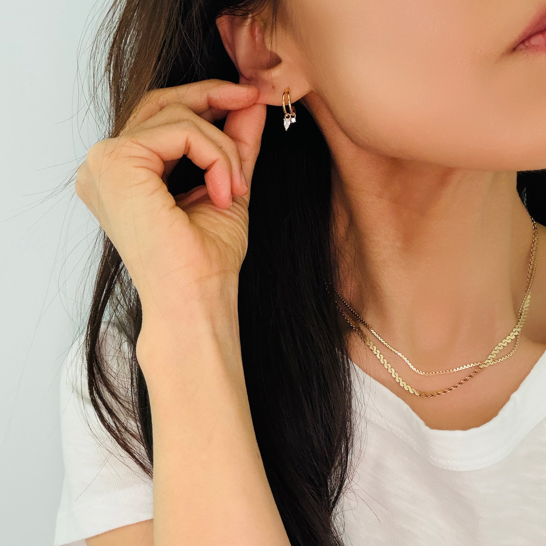 CZ Surge Hoop Earrings