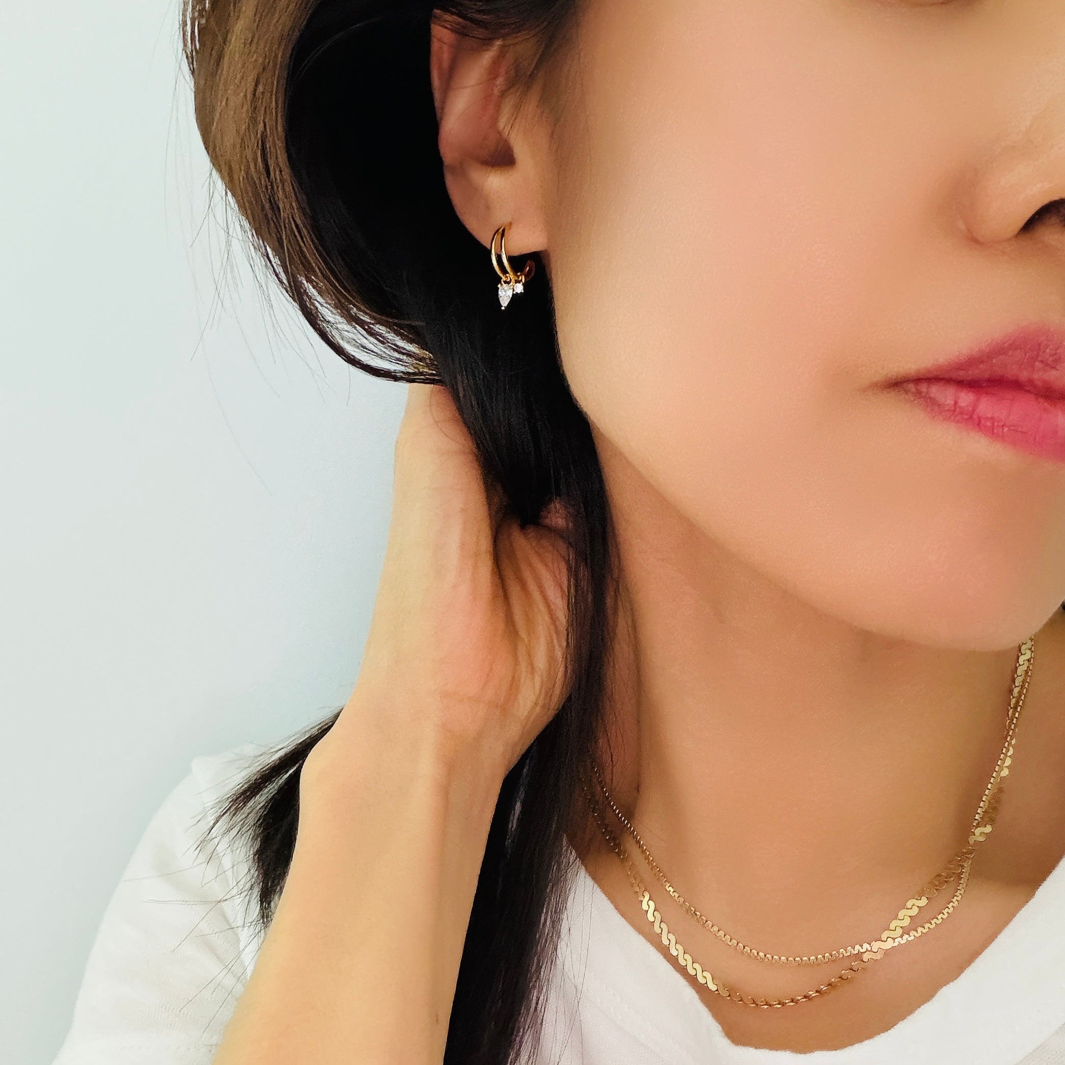 CZ Surge Hoop Earrings