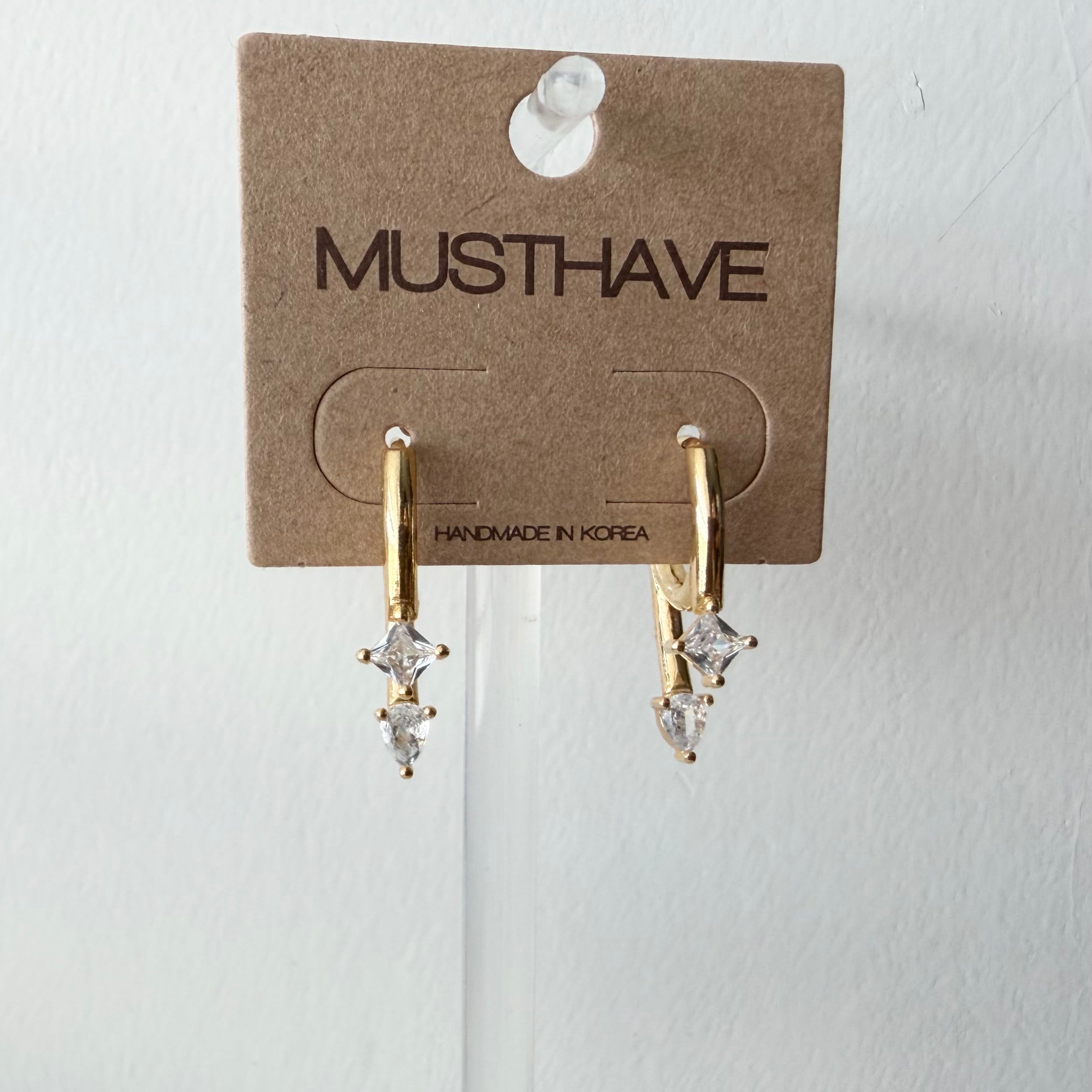 Seeing Double CZ Huggie Hoop Earrings