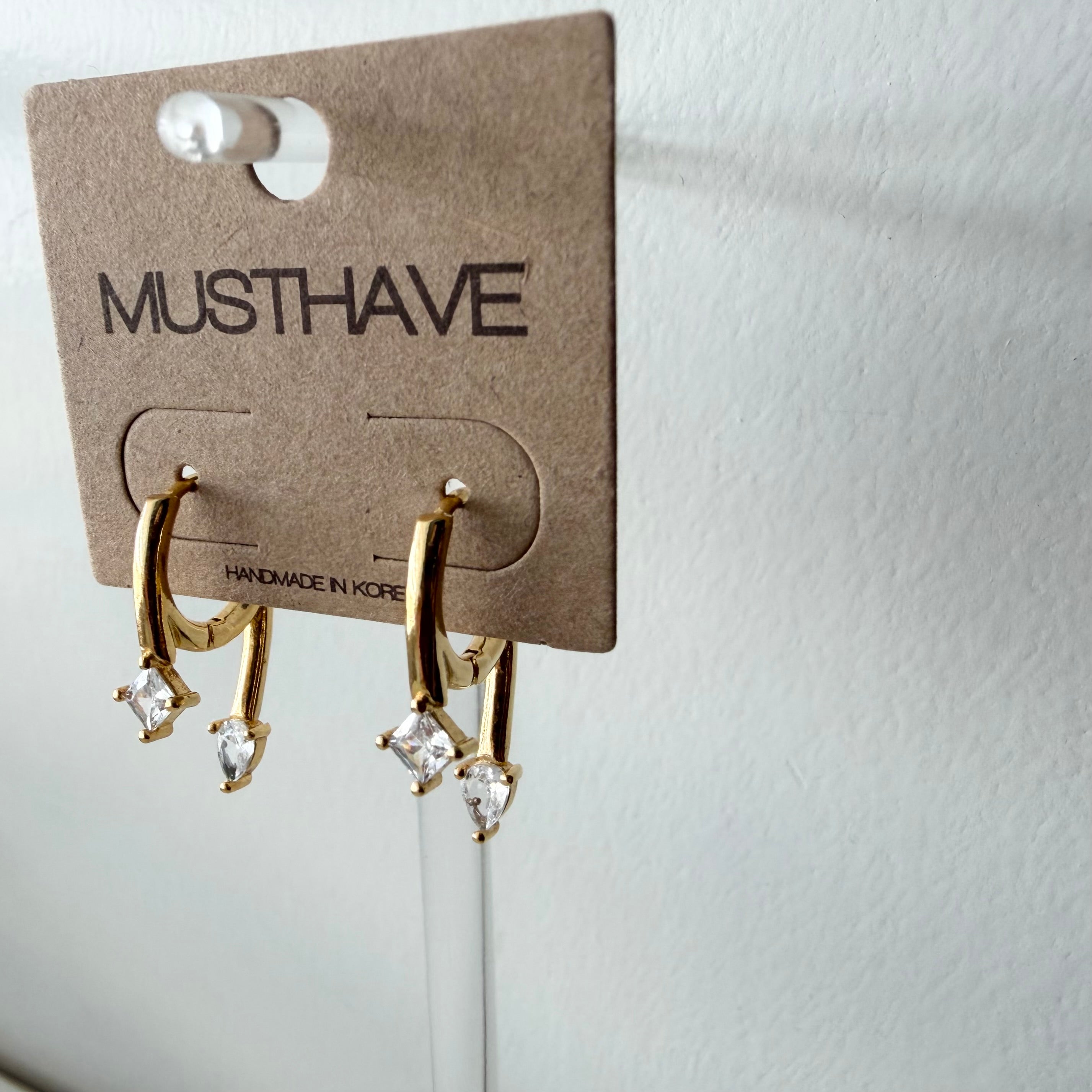 Seeing Double CZ Huggie Hoop Earrings