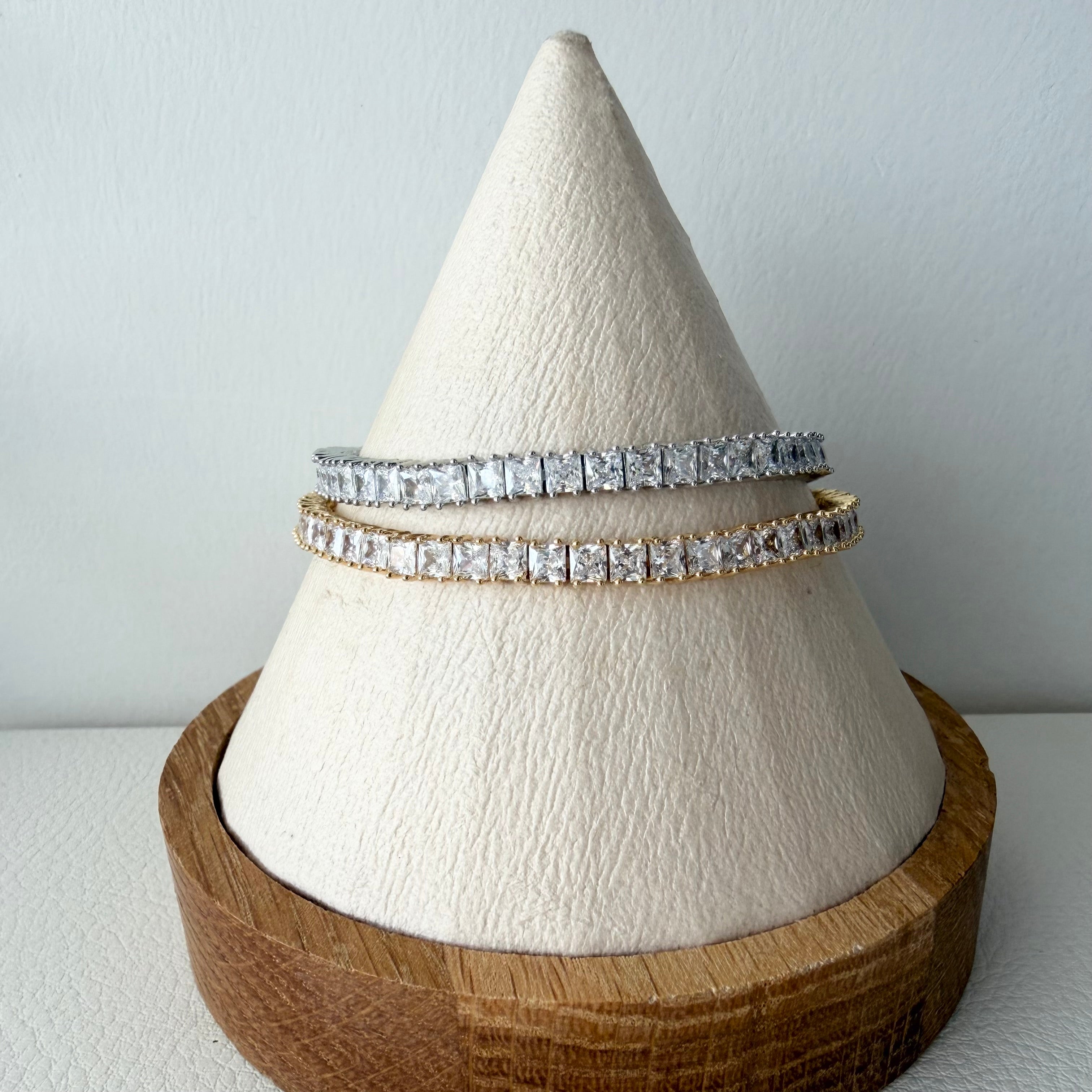 Square Cubic Tennis Bracelet