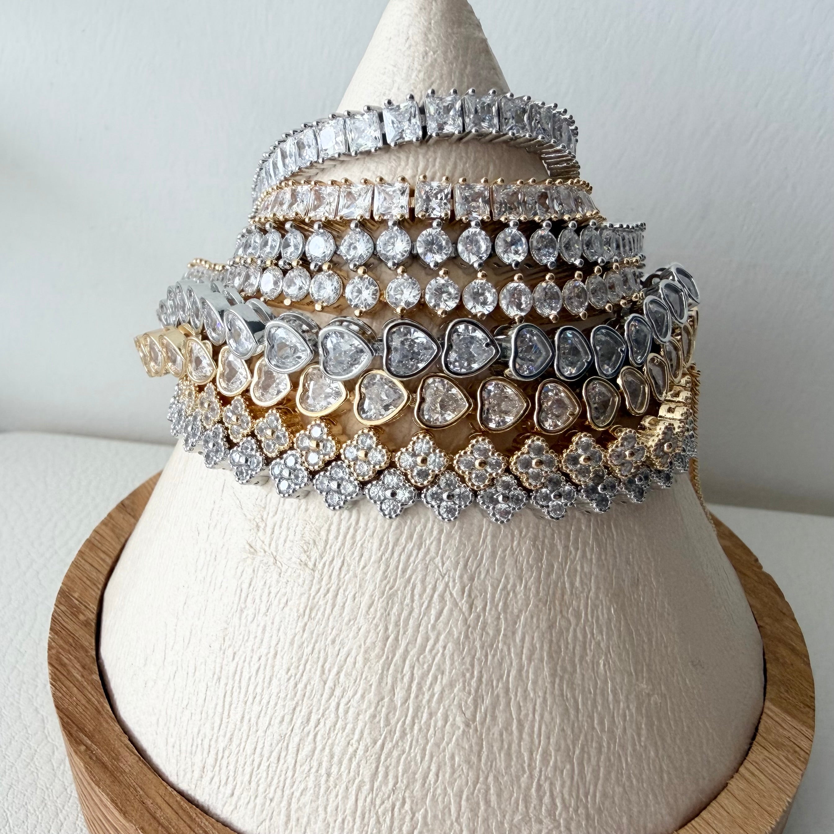 Square Cubic Tennis Bracelet