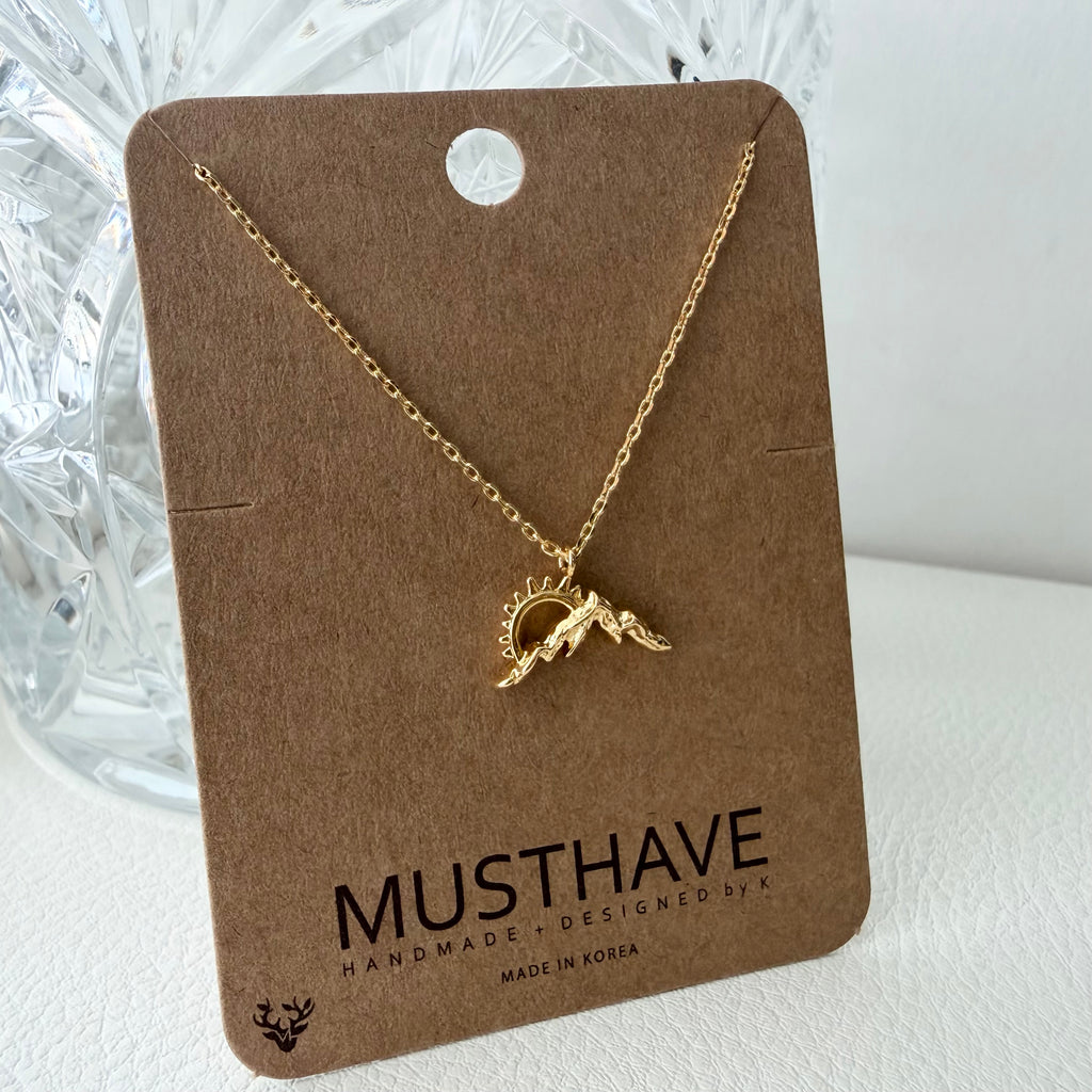 Sunrise Sunset Mountain Necklace