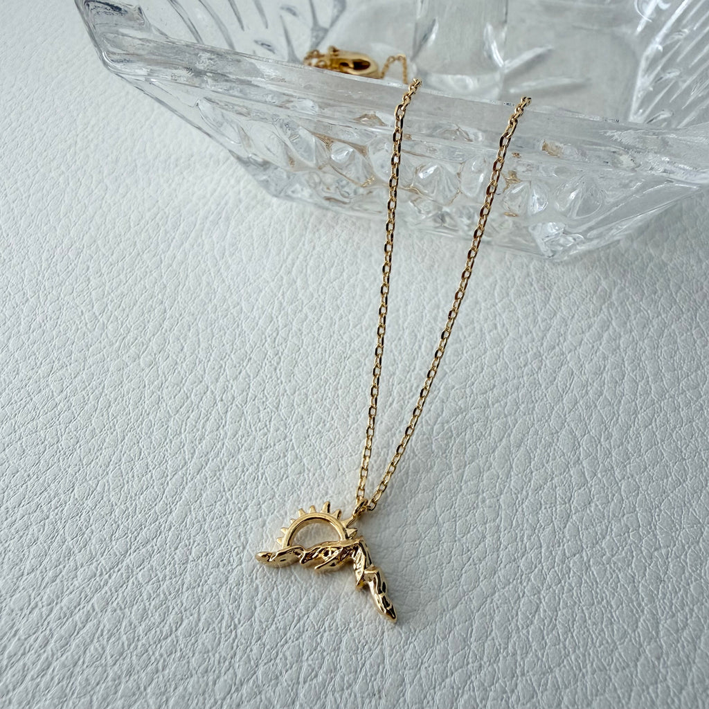 Sunrise Sunset Mountain Necklace