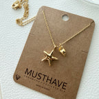 Starfish Shell Charm Necklace