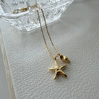 Starfish Shell Charm Necklace