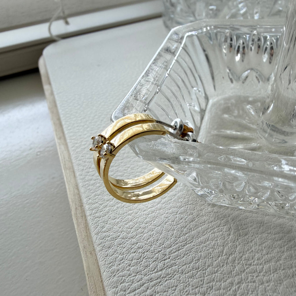 CZ Cigar Hoop Earrings