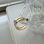 CZ Cigar Hoop Earrings