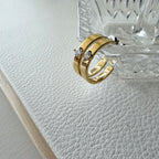 CZ Cigar Hoop Earrings