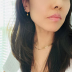 Elliptical Ball Huggie Hoop Earrings