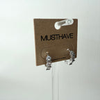 Bezel Huggie Hoop Earrings