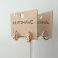 Bezel Huggie Hoop Earrings